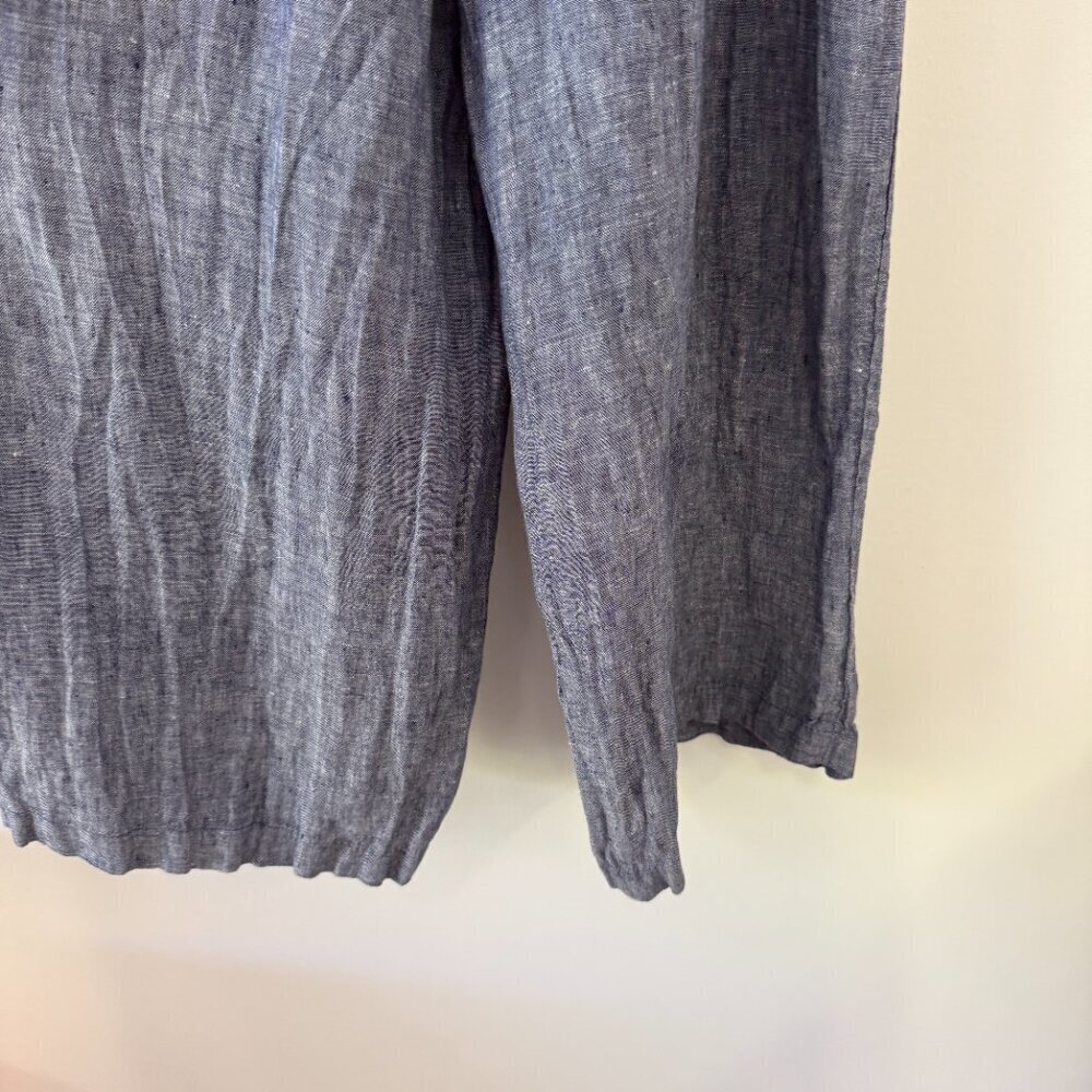 Rachel Zoe Blue Linen Wide Leg Jumpsuit - Picture 9 of 11